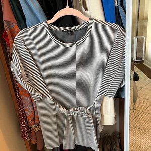 Black and white striped blouse